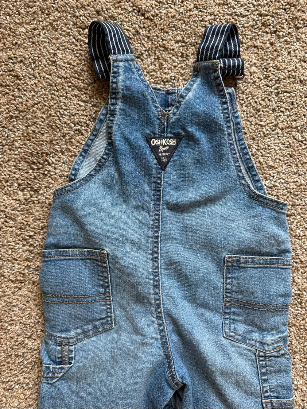 OSHKOSH B’GOSH Medium Wash Denim Overalls with Snap Legs